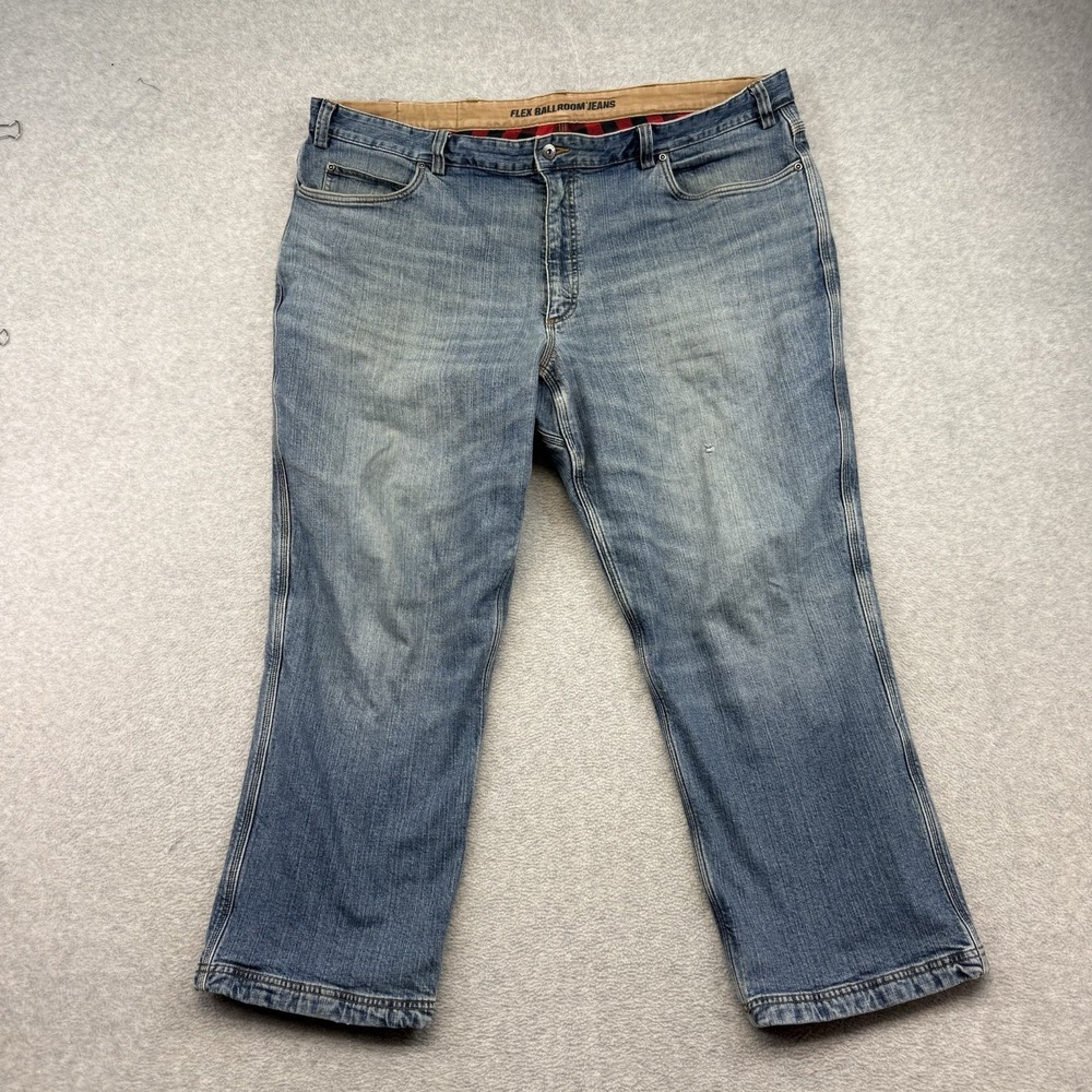 DULUTH TRADING Flannel Lined Jeans‎ Men's 46x30 Heavyweight Ballroom Blue Denim